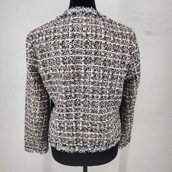 Old Money Quiet Luxury Boucle Tweed Blazer Jacket | Stella + Lorenzo Small - Picture 4 of 8
